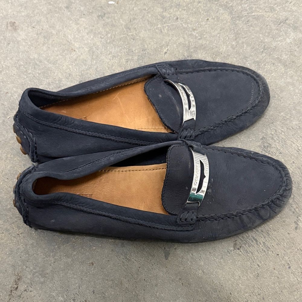 Coach Men's Navy Slip-On Loafers with Silver Detail - Picture 2 of 4